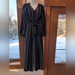 Lush Black and White Long Sleeve One Piece Pantsuit Jumper Size XS S 2 4